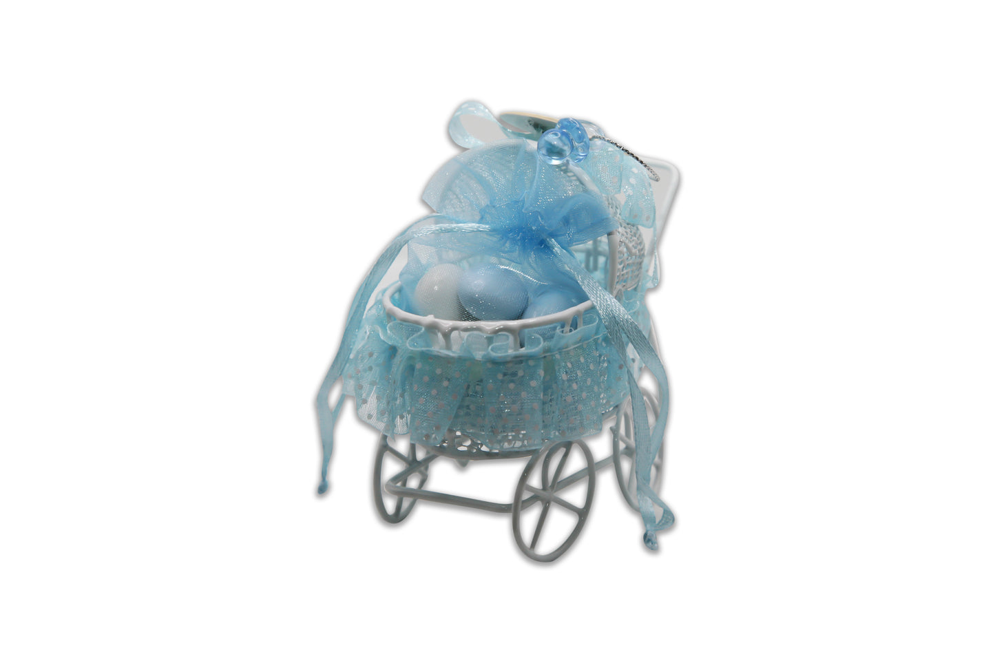 Baby Boy Stroller - Jordan Almonds Blue and White - Decorated Toy Favor