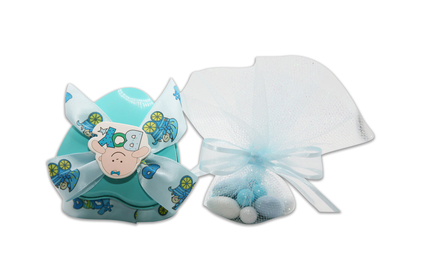 Baby Boy - Jordan Almonds & Sixlets Chocolate - Decorated Toy Favor