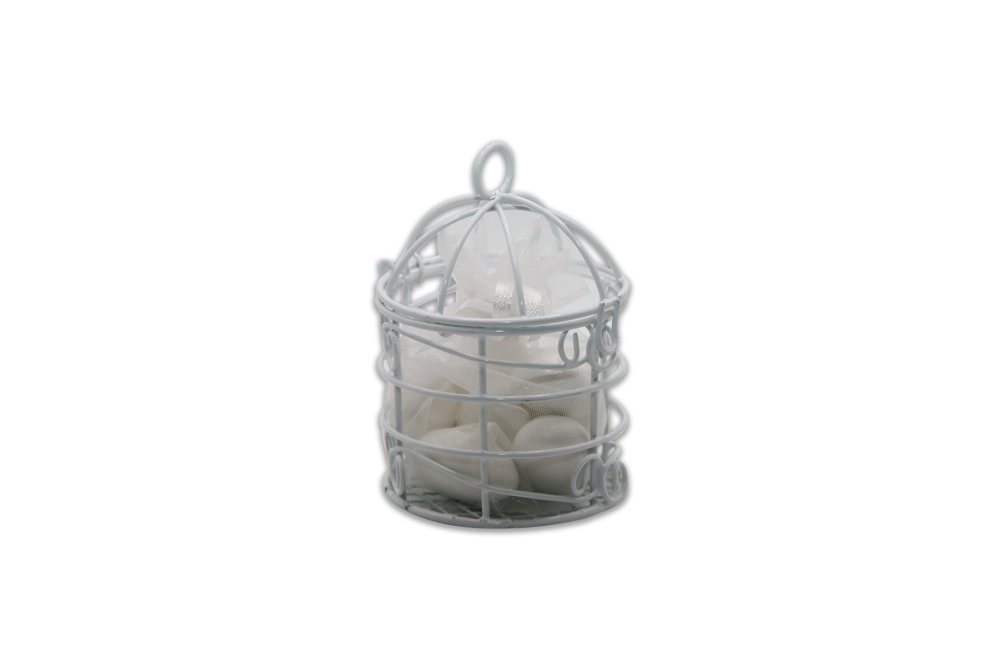 White Bird Cage - White Jordan Almonds - All Occasions Favor