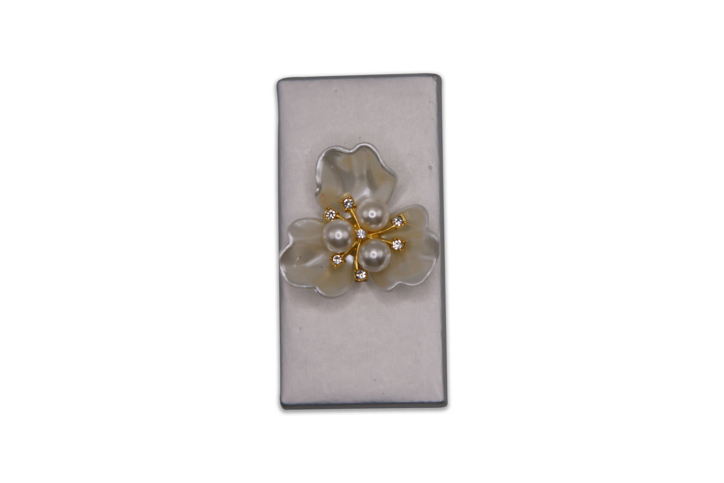 Gorgeous Orchid with Pearls - Rectangle Chocolate (Silver)