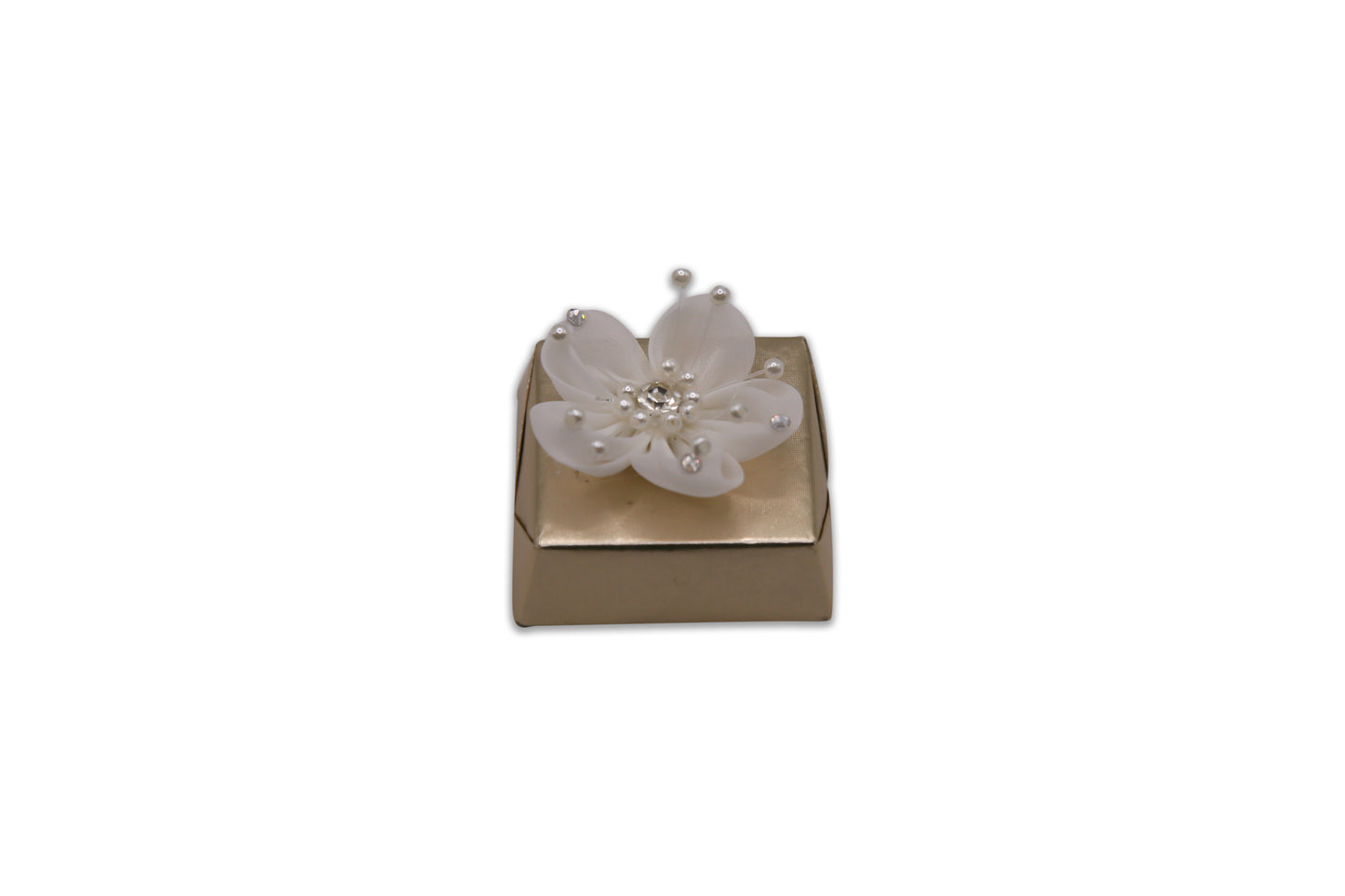 Beautiful Beige Flower - Wedding Decorated Chocolate Favor