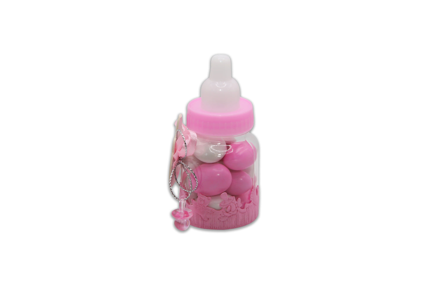 Cute Baby Bottle - Baby Girl - Pink Jordan Almonds - Decorated Toy Favor