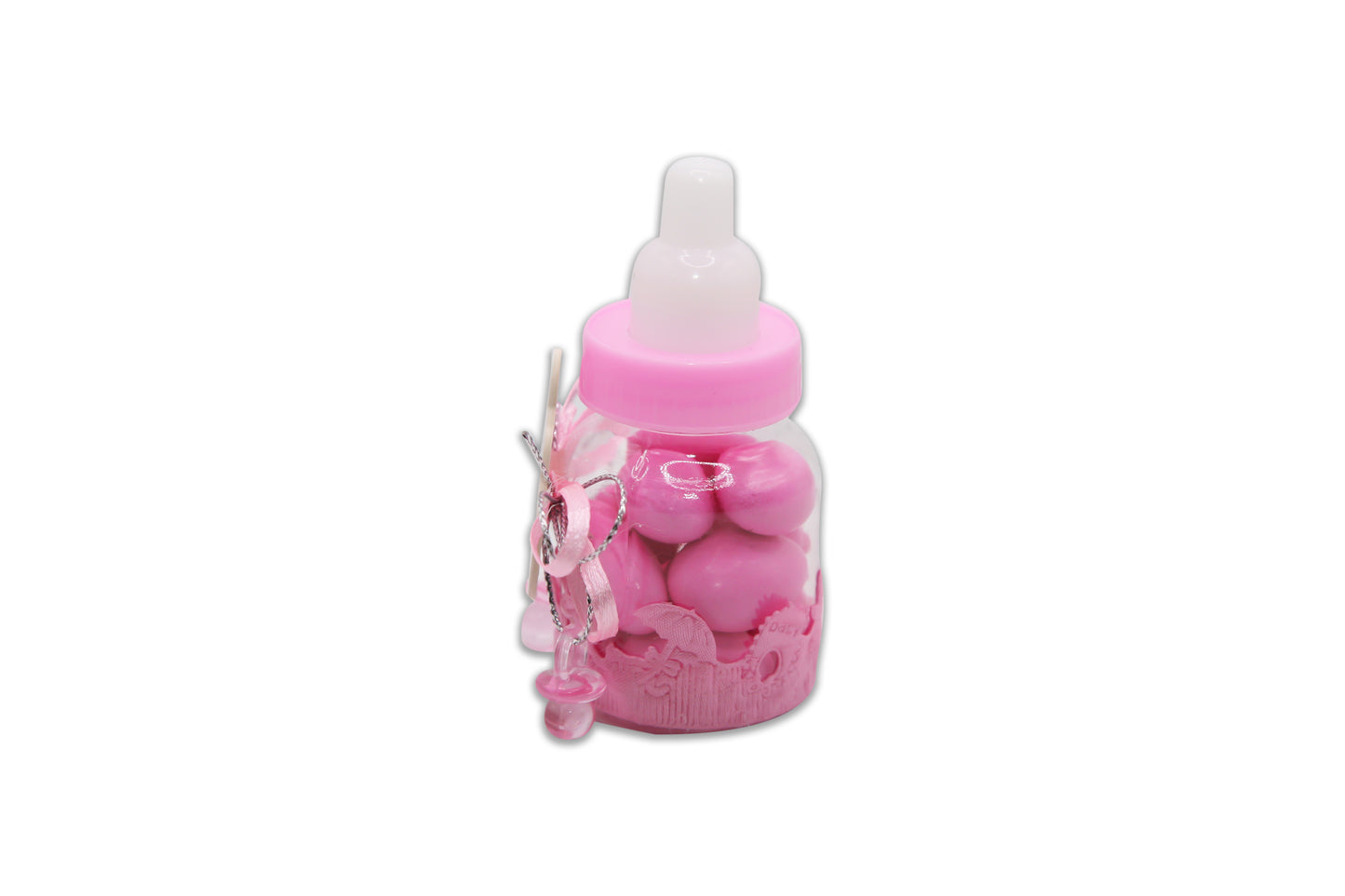 Cute Baby Bottle - Baby Girl - Pink Jordan Almonds - Decorated Toy Favor