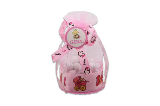 Baby Girl - White Sixlets Chocolate - Decorated Toy Favor