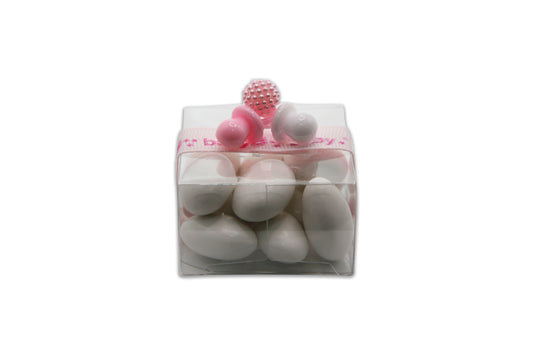 Baby Girl - White Jordan Almonds - Decorated Toy Favor