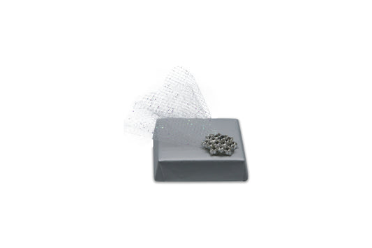Shiny Wedding Embellishment Designed with White Tulle - Wedding Decorated Chocolate Favor