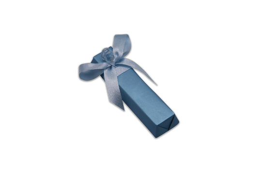 Acrylic Clear Small Pacifier with Light Blue Wrap Ribbon and Bow - Decorated Chocolate