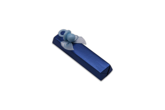Mini Solid Blue Pacifier with Blue Bow - Decorated Chocolate