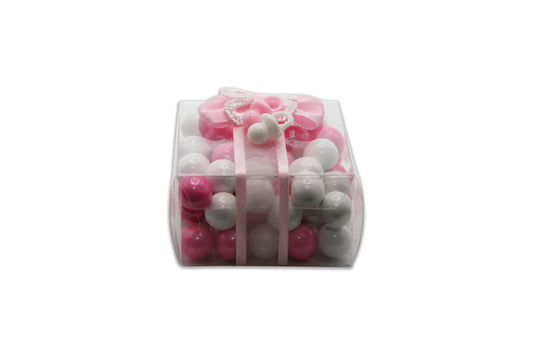 Baby Girl - White & Pink Sixlets Chocolate - Decorated Toy Favor