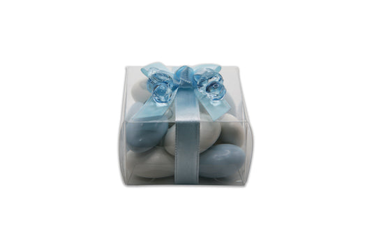 Baby Boy - White & Blue Jordan Almonds - Decorated Toy Favor
