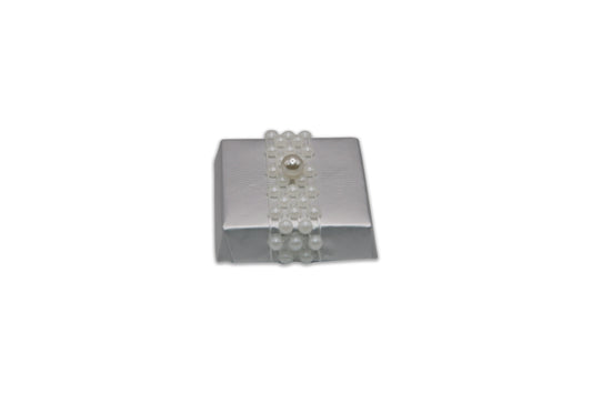 Single Pearl with Pearl Ribbon Wrap - Wedding Decorated Chocolate Favor
